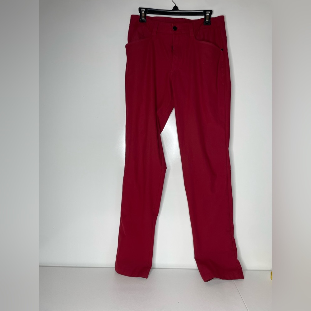 Lululemon ABC Casual Pants Mens Size 30 x33 Red Bright Golf Work Stretch.